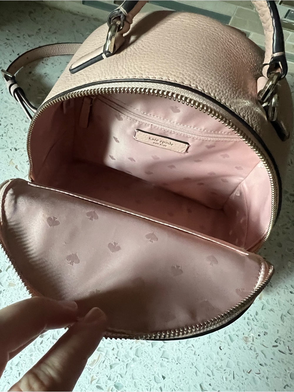 kate spade Blush Pink Pebbled Leather Mini Backpack - Picture 5 of 8